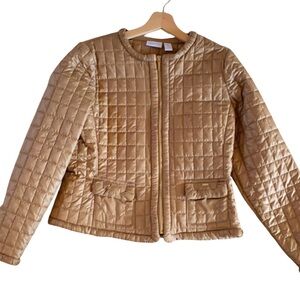 Women's Quilted Tan Puffer Jacket